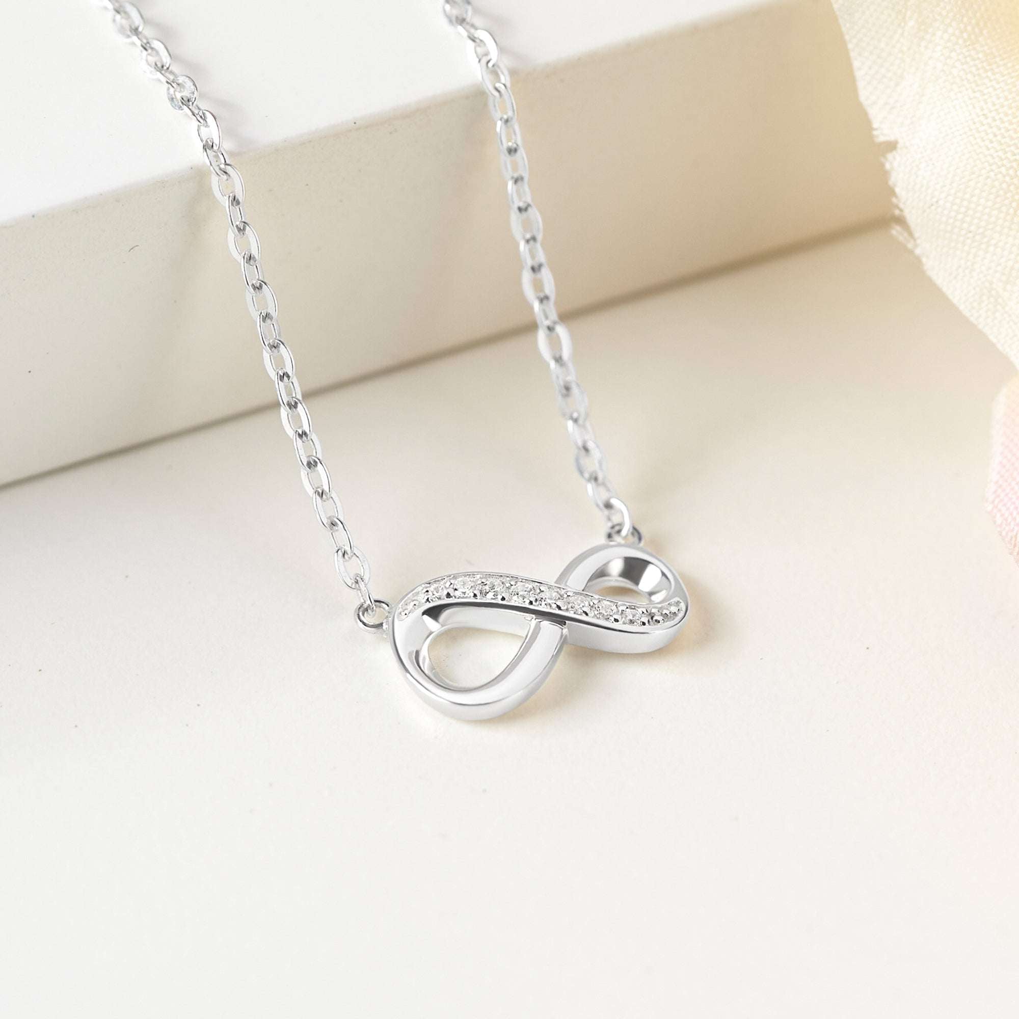 White CZ Stone Infinity Necklace, Infinite Necklace, Women Jewelry - Bela Fils BoutiqueNecklacesBela Fils Boutique